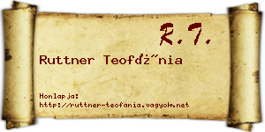 Ruttner Teofánia névjegykártya